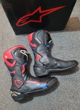 Alpinestars Honda SMX-6 V2 Black Red Blue Motorcycle boots (EU44)