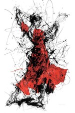 Dancing Girl In Red Dress Art