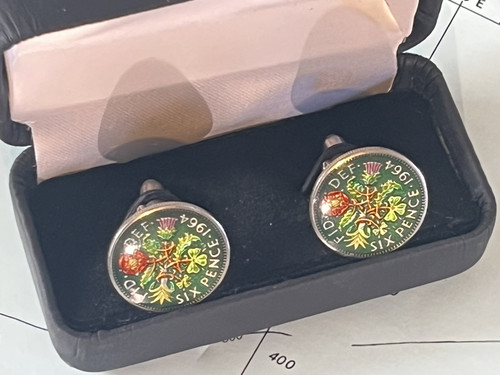 1964 six pence cufflinks - 1964,