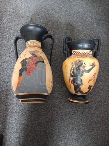 Pair vintage greek ceramic - of,