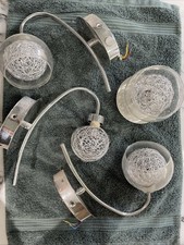 4 chrome wall lights with spun