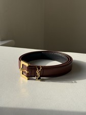 YSL Brown Cassandre Thin Belt