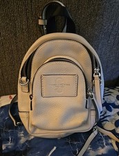 Marc Jacobs Light Taupe Pebbled Leather Backpack Crossbody Adjustable Straps