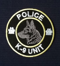 K9 K-9 UNIT POLICE TRAINING DOG GERMAN SHEPHERD ALSATAIN BADGE IRON SEW ON PATCH