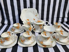 Shelley Art Deco “Orange Wisteria” Tea Set C1930