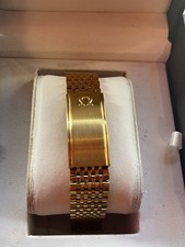 For Omega Replacement 18mm Beads Of Rice Vintage Watch Strap Yellow Gold Plated