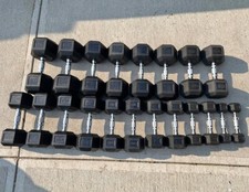 5lbs-50lbs Rubber Dumbbells -