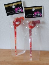 2 Red Japanese Kanzashi