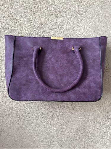Plum purple suede handbag - plum,