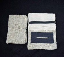 Woven hemp tobacco pouch fair - tobacco,