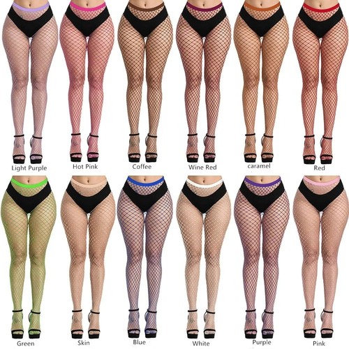 Women fishnet tights - tights, high