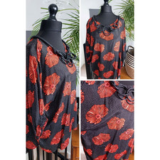 Red LADIES TUNIC Top Floral