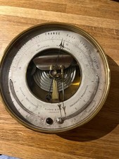 Victorian Brass Holosteric Wall Barometer Clark & Son, Greenock, Scotland