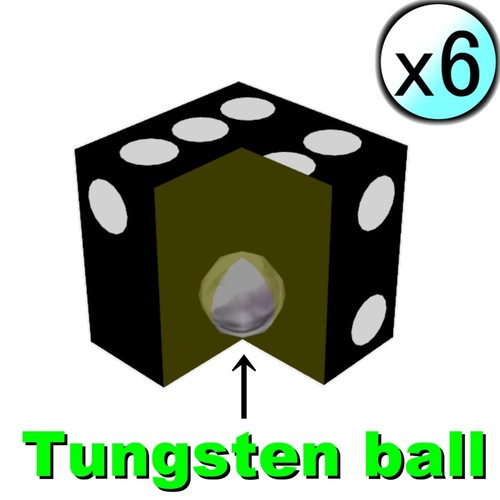 6pcs tungsten loaded dice - loaded,