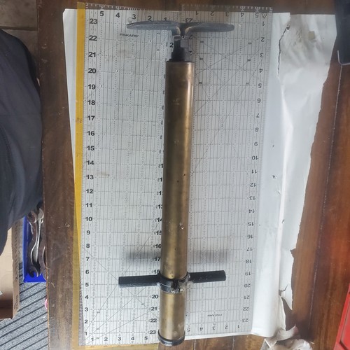 Vintage brass tire pump - vintage,