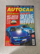 Autocar magazine 11/8/1999 featuring Nissan Skyline GTR, Mitsubishi Evo, BMW Z3