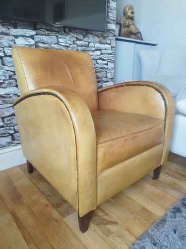 Art deco 1940 tan - art, leather