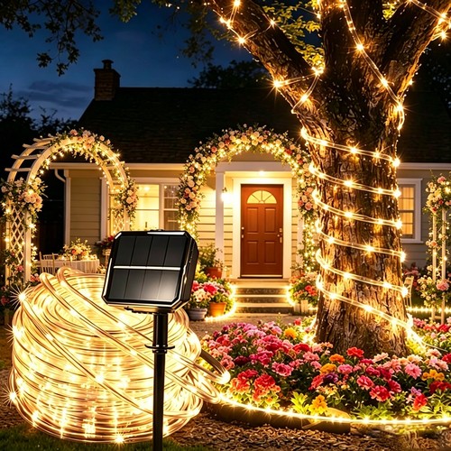 Solar rope tube lights outdoor - solar,
