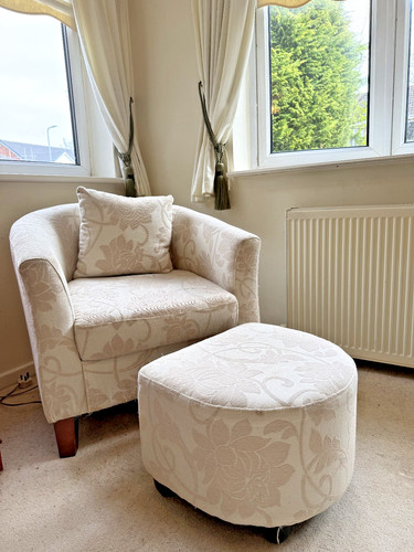 Small beige tub chair - , with