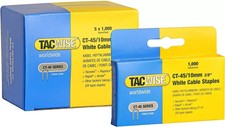 TACWISE CT45 10MM WHITE CABLE TACKER STAPLES 1,000 PER BOX x 5
