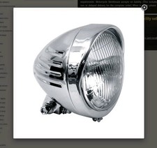 Motorcycle Storehouse Moto Ribbed Bullet Headlamp With Visor Chrome - 5 3/4 Inch