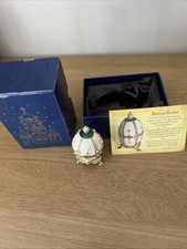 ATLAS FABERGE EDITIONS DECORATIVE EGG Nest Of Pearls  Cream Gold Green Boxed