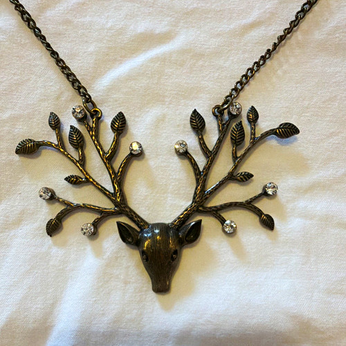Bronze deer head antler - deer,