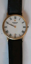 Raymond Weil Geneve Men's Watch18k gold plated quartz 9124-2 Black leather strap