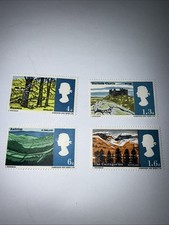 4 X 1966 Great British Landscape Stamps Antrim Sussex Harlech Castle Cairngorms