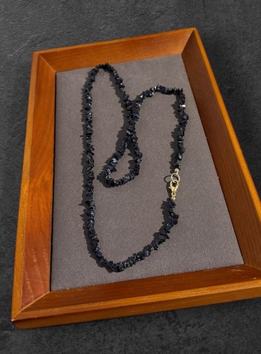 Vintage necklace dark - necklace, blue