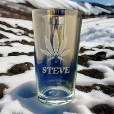 PERSONALISED WEED PINT GLASS
