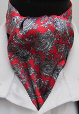 Mens Red & Silver Grey Paisley