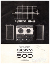 Sony Sterecorder 500 Equipment