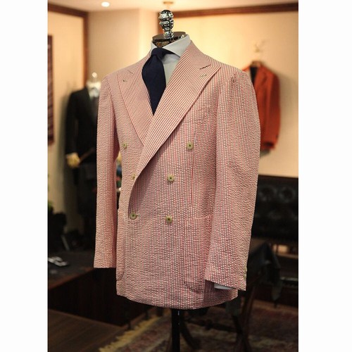 Men seersucker suit double - seersucker,