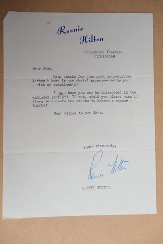 Ronnie hilton letter only - ,