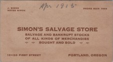 Simon's Salvage Store Bankrupt