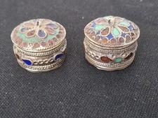 Pair of decorative white metal