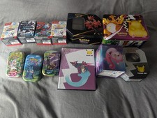 Joblot Of Empty Pokémon Card TCG Tins Including Celebrations And Binder