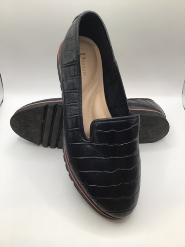 Dune mock croc black loafers - dune,