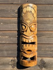 STUNNING TIKI MASK 50CM WALL DECORATION (HAND CARVED IN BALI) DESIGN I