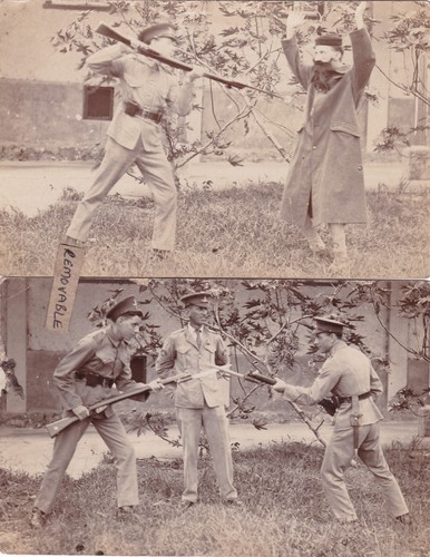 Two antique rppcs soldiers - two,