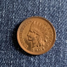 1904 indian head cent beautiful coin c pics