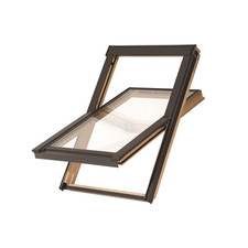 YARD LITE Grey / Pine Wood Roof Window Loft Skylight   Centre Pivot Unvented