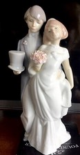 Lladro Wedding groom & bride figurines. Appr. 10 Inch Tall.Excellent Condition.