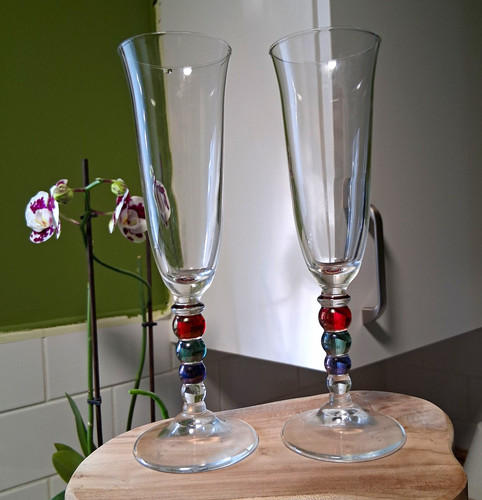 Set clear glass champagne - glass,
