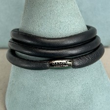 Story wrap bracelet necklace by Kranz & Ziegler black cord foam magnetic 22.5''