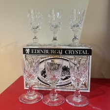 Vintage Edinburgh Crystal  'T601 Appin' Liqueur Glasses x6 Boxed