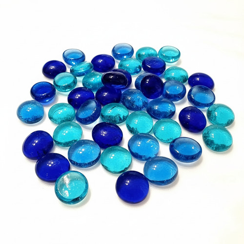 Decorative round glass pebbles - round,