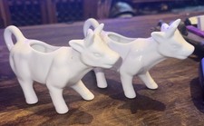 Novelty White Ceramic Cow 1/4