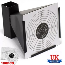 14cm Card Funnel Target Holder Pellet Trap + 100 Targets For Air Rifle/Airsoft